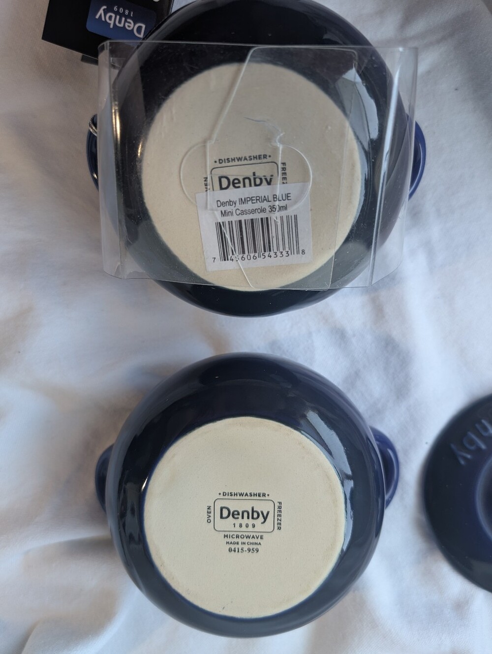 Denby Imperial Blue Individual Mini Casseroles with Lids  - 2 - Picture 8 of 12
